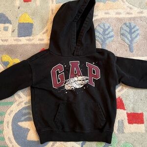 GAP Kids Star Wars Black Hoodie with Starship Graphic